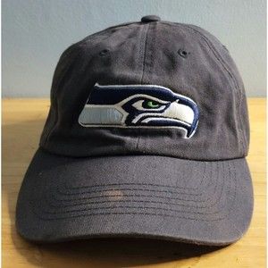NFL Team Apparel Seattle Seahawks Slouch Hat Cap Adjustable Dark Gray